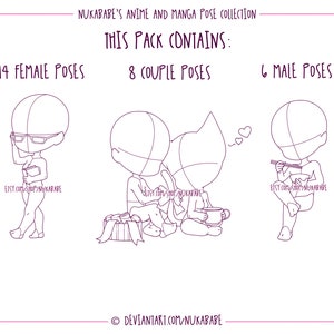 Cozy Chibi Procreate Stamps: Anime Character Base (Brushset & PNG) image 2