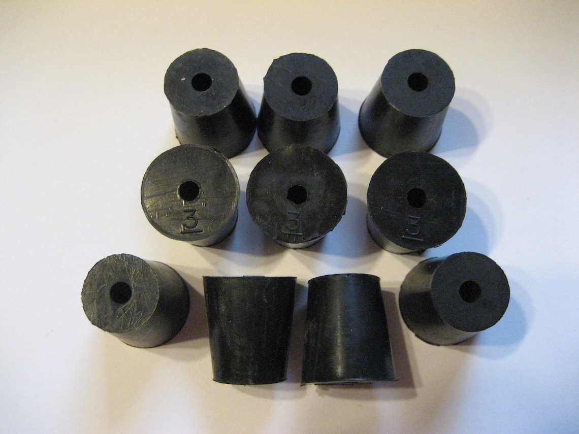 Rubber Stopper plug 3 with 1 hole 10 PER PACKAGE Etsy
