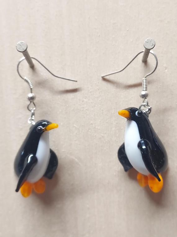 Earrings Lampwork penguin