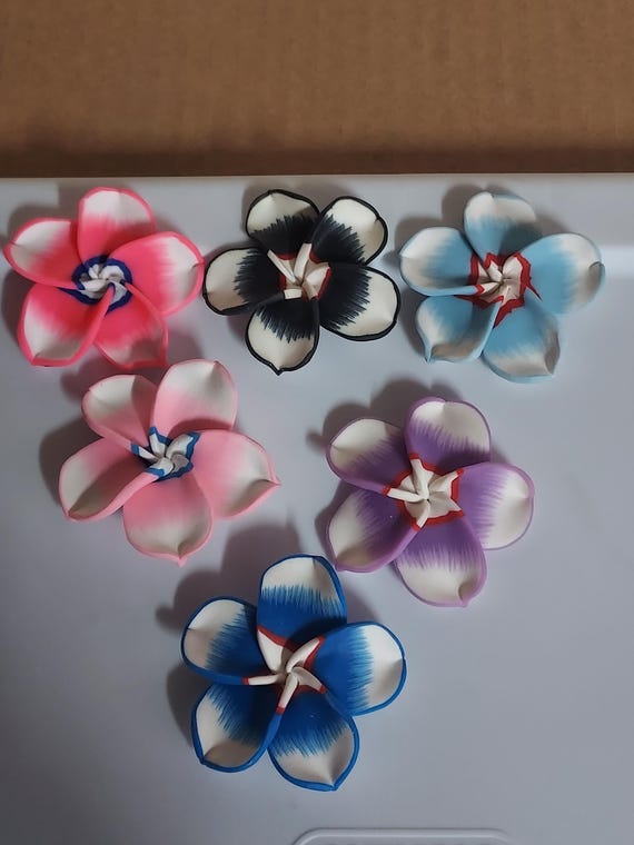 50 Pcs Polymer Clay 3D Flower Beads 40mm (1 1/2")