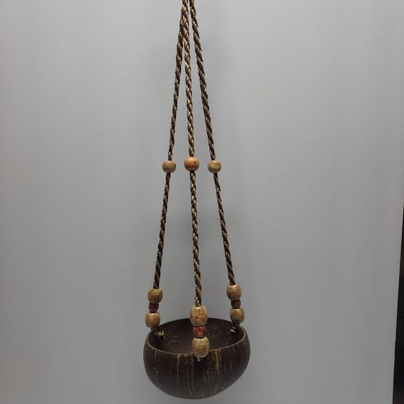 Hanging Coconut Shell Planter
