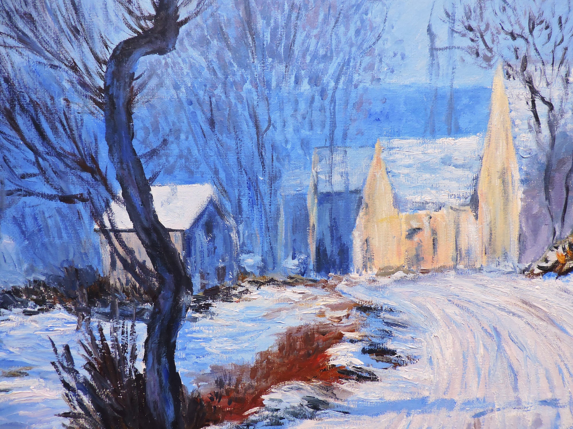 Winter Painting Original Art Claude Oil Painting 20 by Etsy