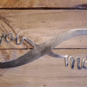 Metal You and Me Infinity Sign- metal wall décor, Infinity Sign, Anniversary gift, Wedding gift, Couples gift