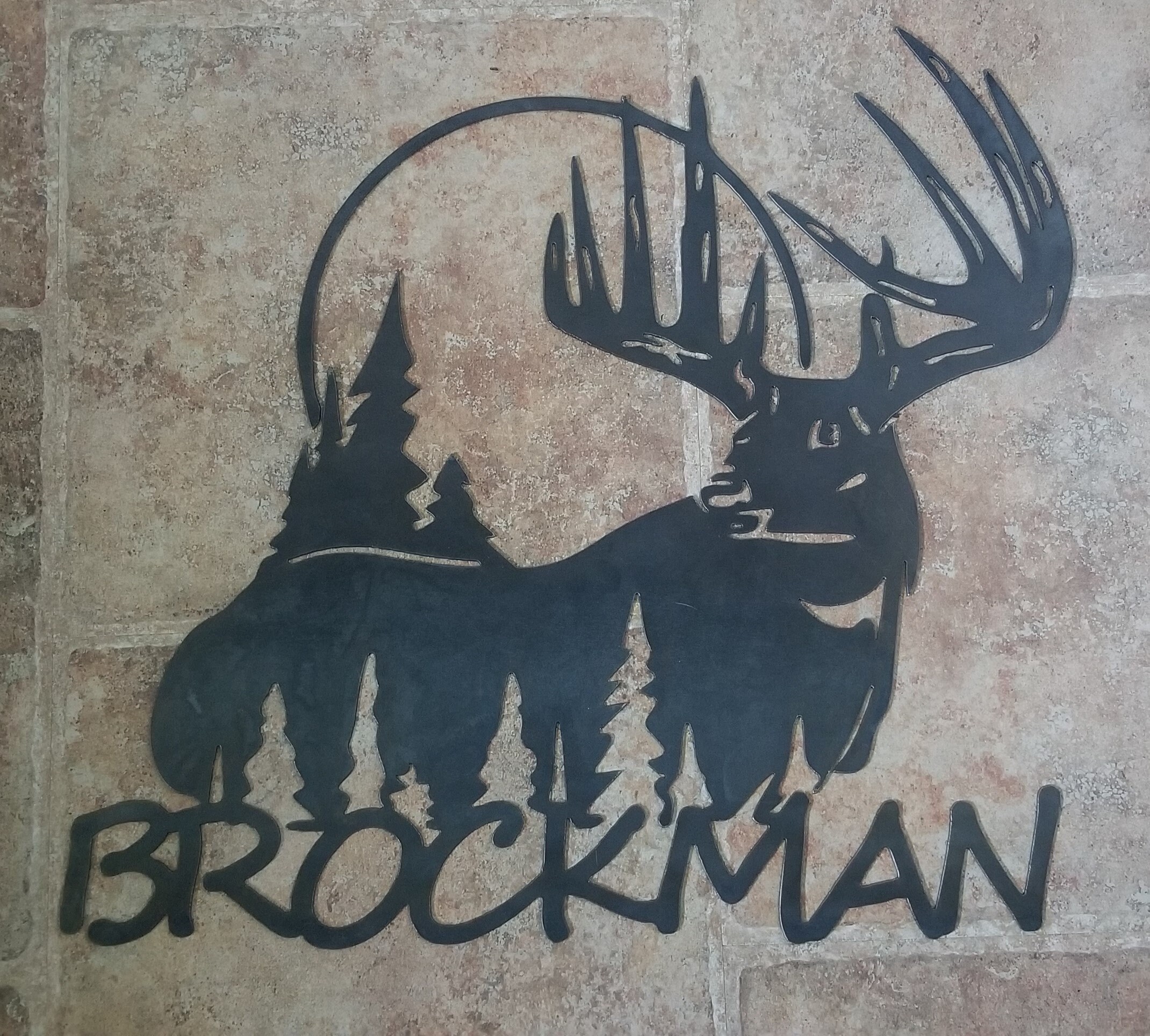 Metal Deer Name Sign Etsy