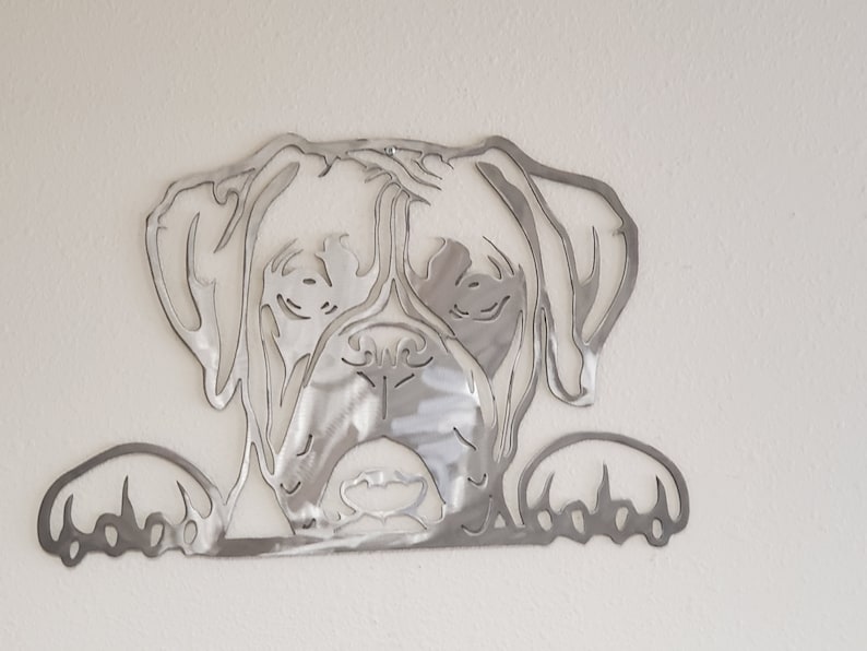 Metal art. boxer dog wall art. metal wall art. metal décor. Etsy