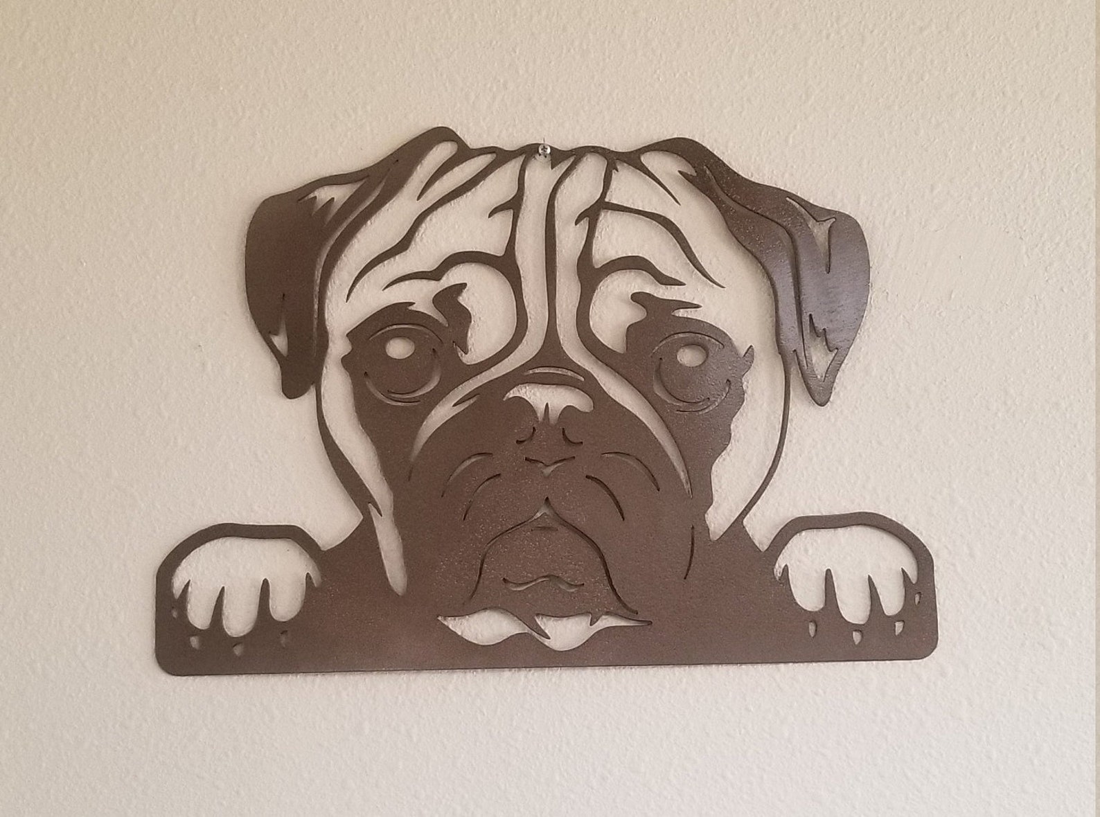 Pug Dog Silhouette, Metal Wall Cut Out, Pug Art, Pug Gifts Etsy