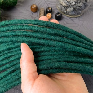 30-80 cm DE SE Wool Dreads Extensions Dreadlocks Accent Set "Emerald Green"