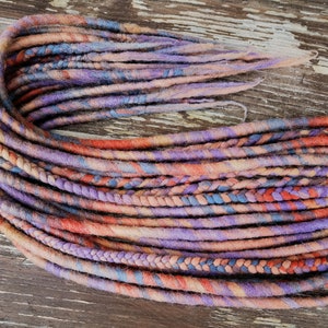 30-80 cm SE DE Accent Wool Dreads Extensions Fake Dreadlocks &quot;Happy Colors&quot;