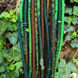 30-80 cm DE SE Wool Dreads Extensions Dreadlocks Accent Set &quot;Forest Elf&quot;