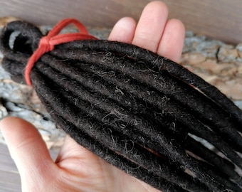 30-80 cm DE SE Accent Wol Dreads Extensions Nep Dreadlocks "natuurlijk ebbenhout"