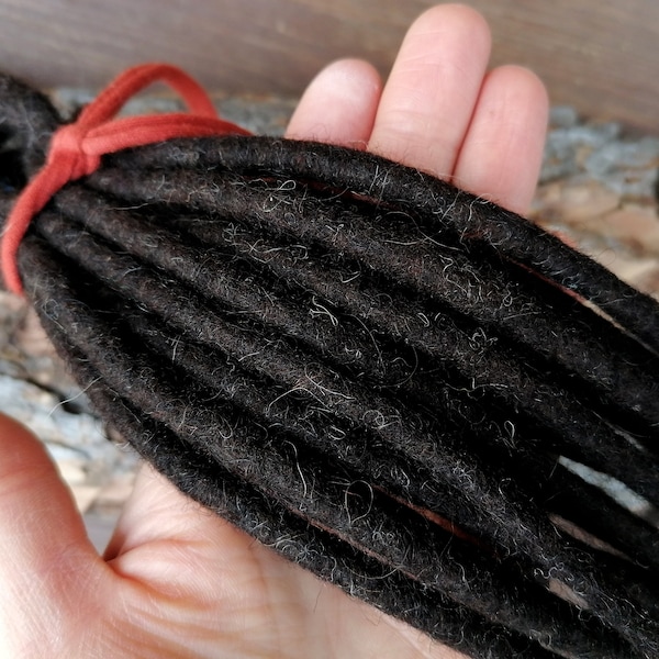 30-80cm DE SE Akzent Wolldreads Extensions Fake Dreadlocks "natürliches Ebenholz"