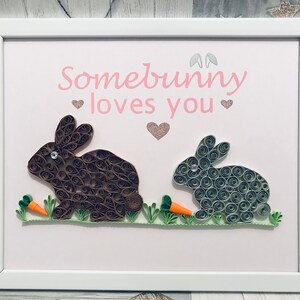 Quilled Kunst Hase gerahmt Geschenk