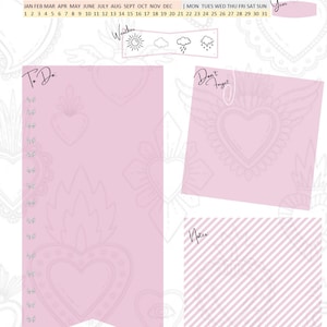 Heart Background Pink Daily Planner Printable