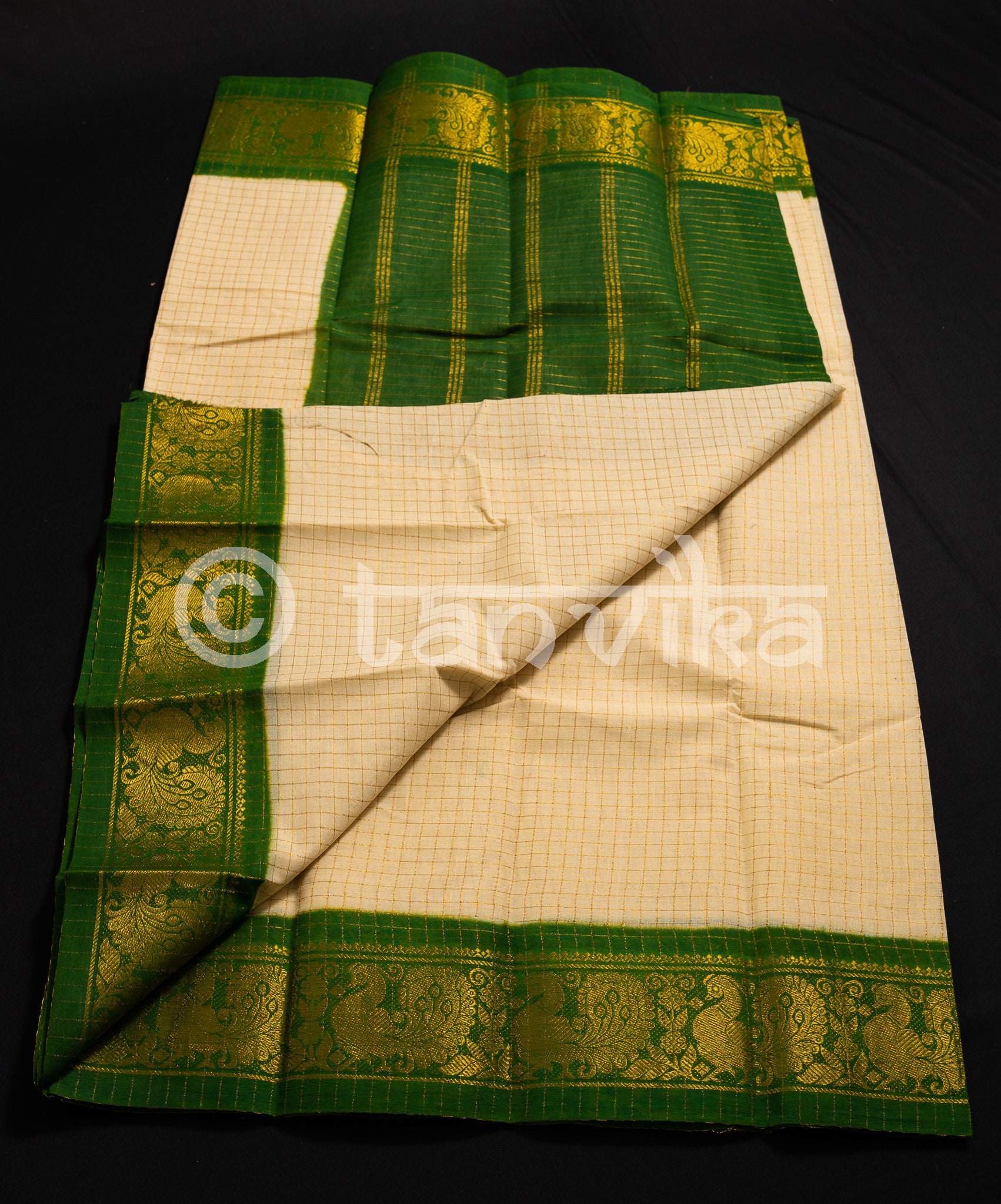Madurai Sungudi Cotton Sarees With Zari Checks All Over Etsy Canada
