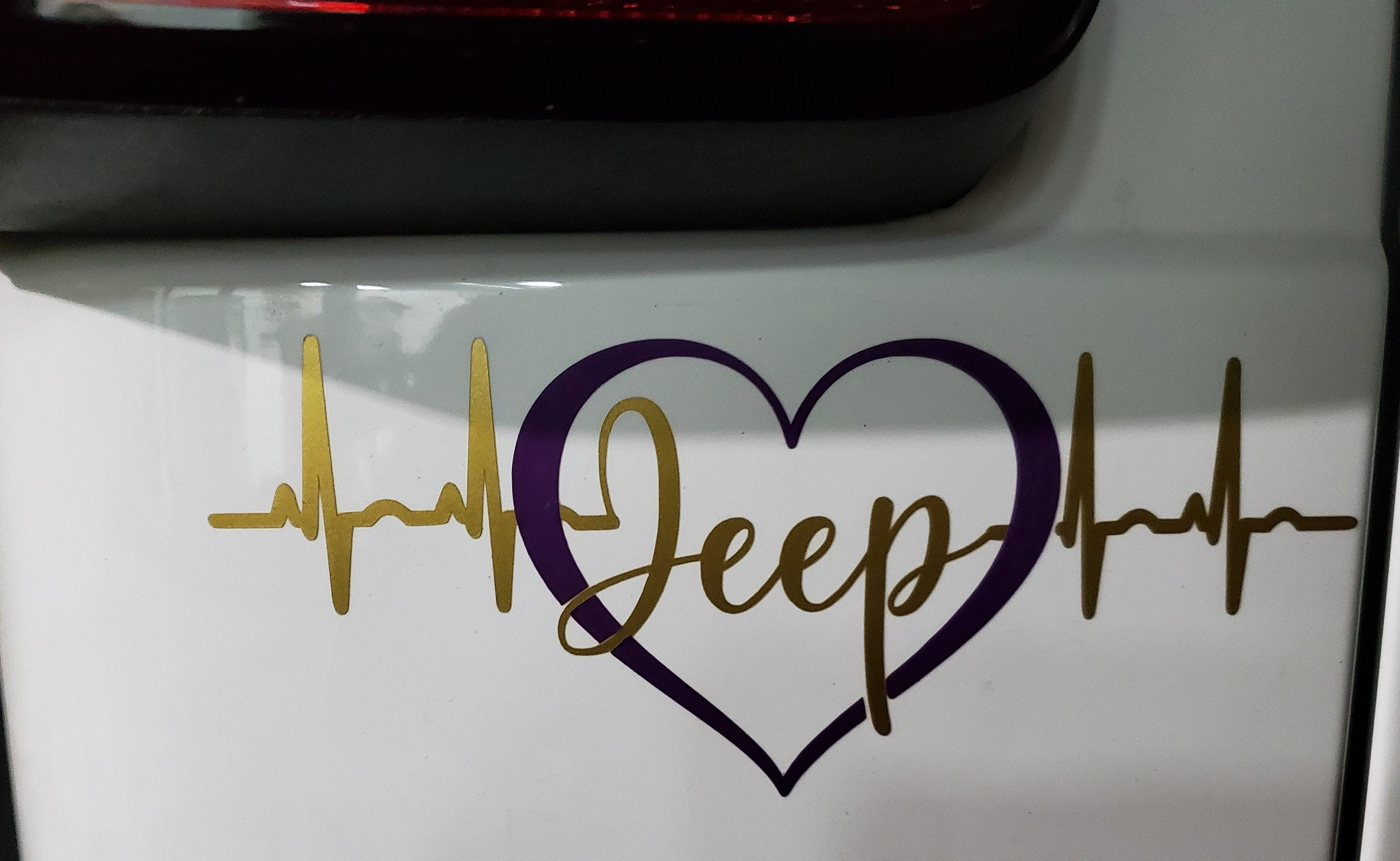 JEEP in My Heart Jeep Love Jeep Heartbeat Auto Vinyl Decal Etsy