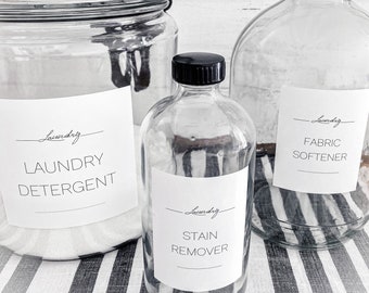 Preprinted Laundry Jar and Soap Bottle Labels/custom Laundry