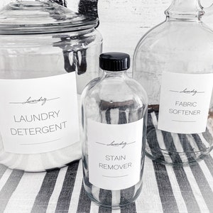 Preprinted Laundry Jar and Soap Bottle Labels/Custom Laundry Labels/Laundry Container Organization