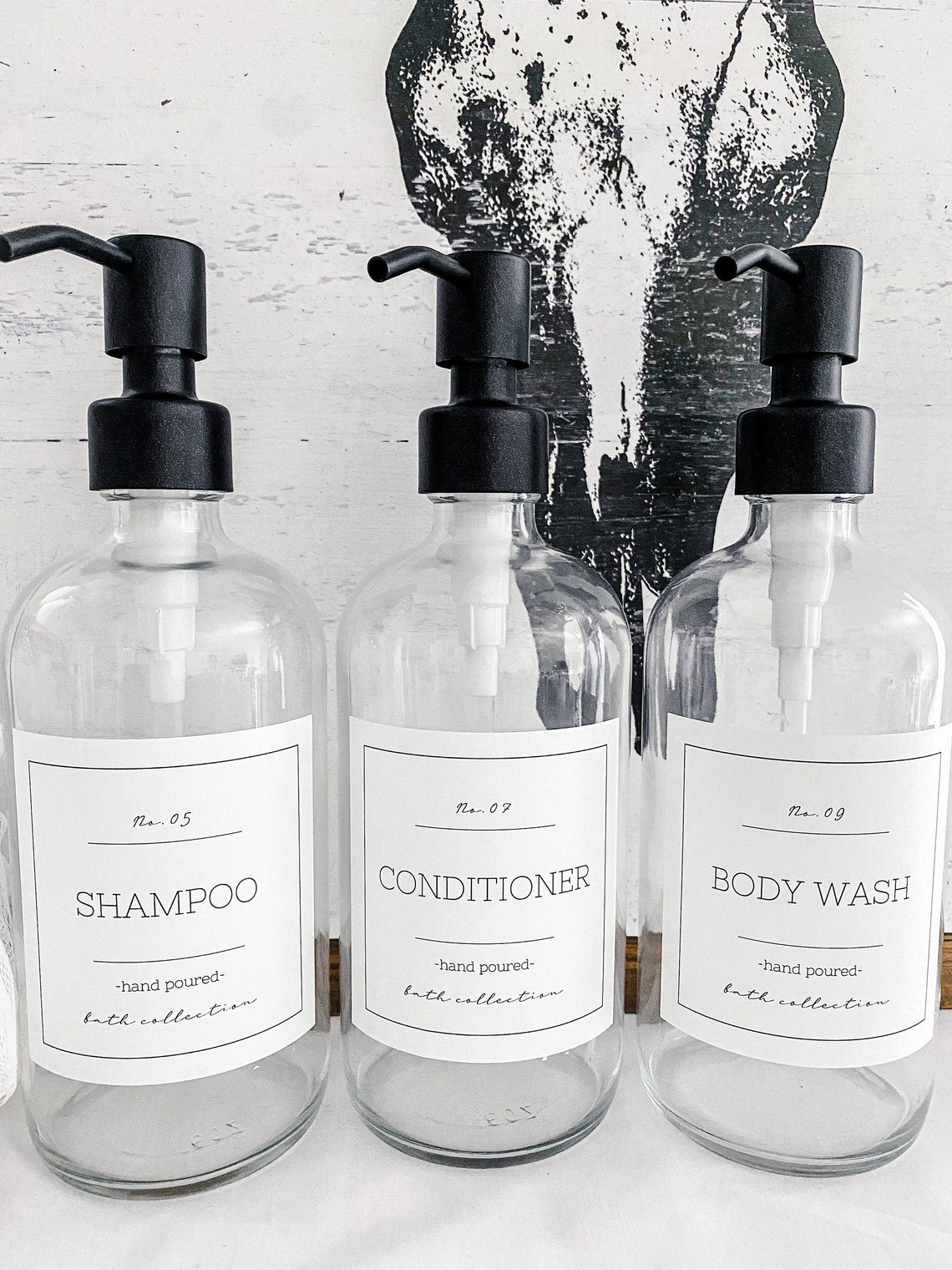 Shampoo and Conditioner Labels/ Waterproof Bathroom Labels/ Etsy
