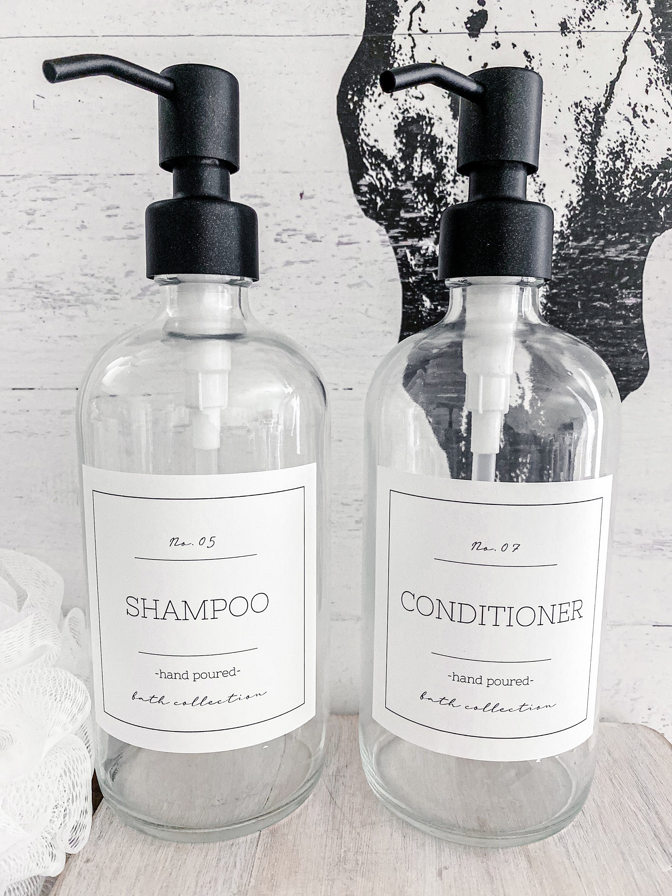 Shampoo and Conditioner Labels/ Waterproof Bathroom Labels/ Etsy
