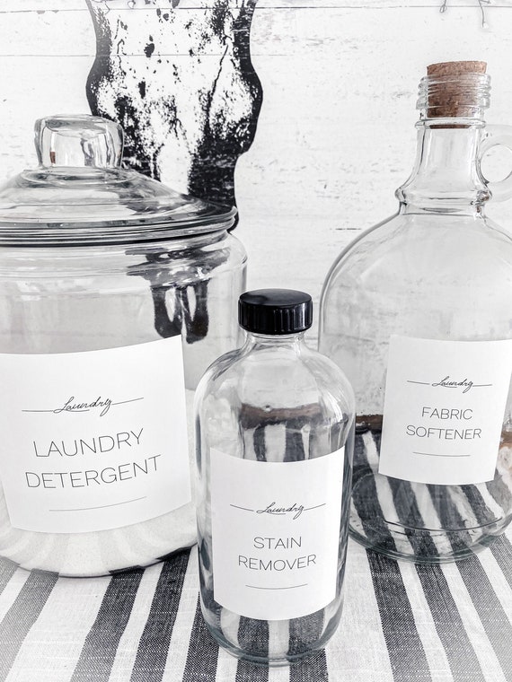 Preprinted Laundry Jar and Soap Bottle Labels/custom Laundry Labels/laundry  Container Organization 
