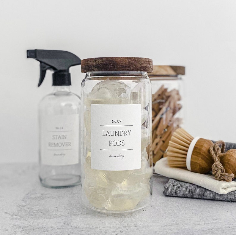 Laundry Container Labels/ Custom Labels for Jars and Bottles/ Etsy