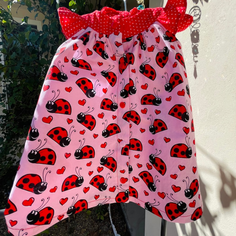 ladybug dress for toddler cute baby girls dress cute pink toddler dress with square pockets and matching hanger Ladybug dress for girls