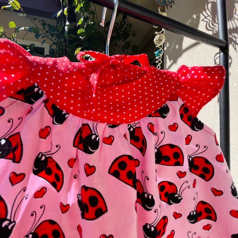 ladybug dress for toddler cute baby girls dress cute pink toddler dress with square pockets and matching hanger Ladybug dress for girls
