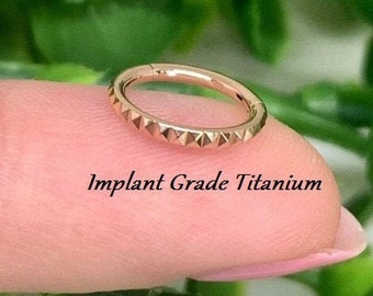 Implant Grade Titanium Cartilage Helix 16ga Hinged Clicker Hoop Ring