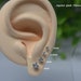 Pair of IMPLANT GRADE TITANIUM 2mm 3mm 4mm 5mm 6mm White Prong Cz Gem Stone Earrings Studs