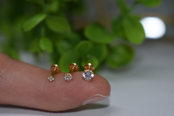 Pair of 316L SURGICAL STEEL 2mm 3mm 4mm 5mm 6mm 7mm 8mm 9mm 10mm White  Prong Cz Gem Stone Hypoallergenic Earrings Studs 