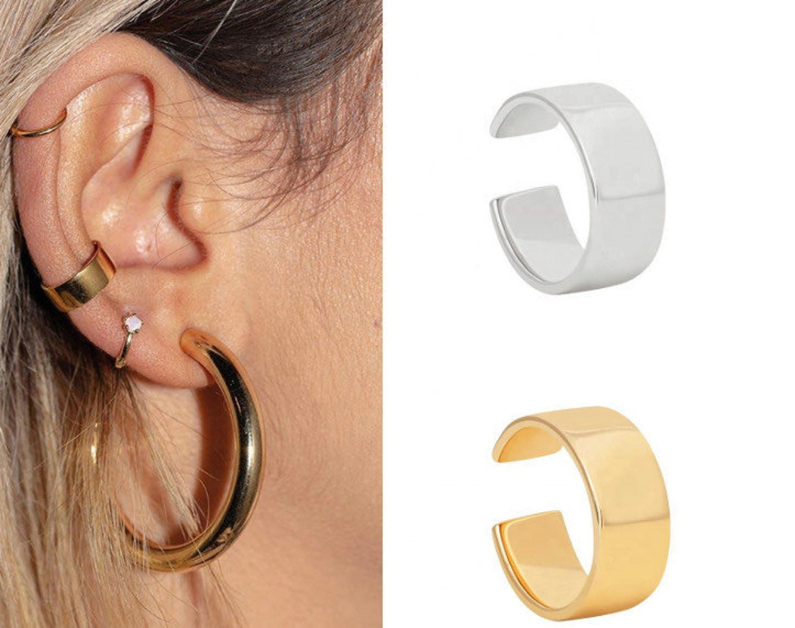 Thick Ear Cuff for Conch 925 Sterling Silver Thick Ear Cuff Etsy