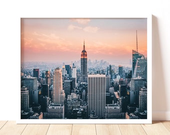 New York Skyline Wall Art, NYC Empire State Building Print, New York Poster, New York Travel Photo