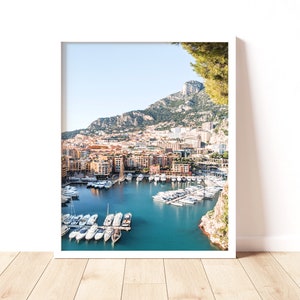 Monaco Coast Wall Art Print, France Art, South of France and French Riviera Home Decor, France Beach Art
