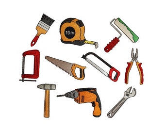 Handyman Tools Embroidery Designs: DIY Stitch Files (Digital Download)