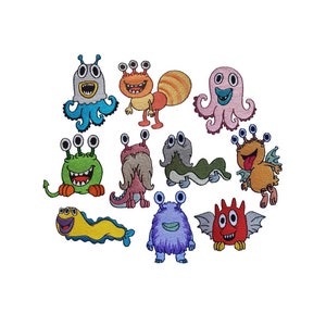 More Merry Monsters set of 10 Filled Stitch Machine Embroidery Designs
