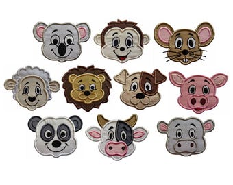 Animal Face Applique: Face It set of 10 Machine Embroidery Designs (Digital Download)