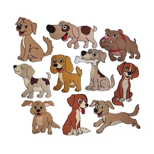 Happy Hounds Set of 10 Filled Stitch Machine Embroidery Designs/ Dogs/Mutts