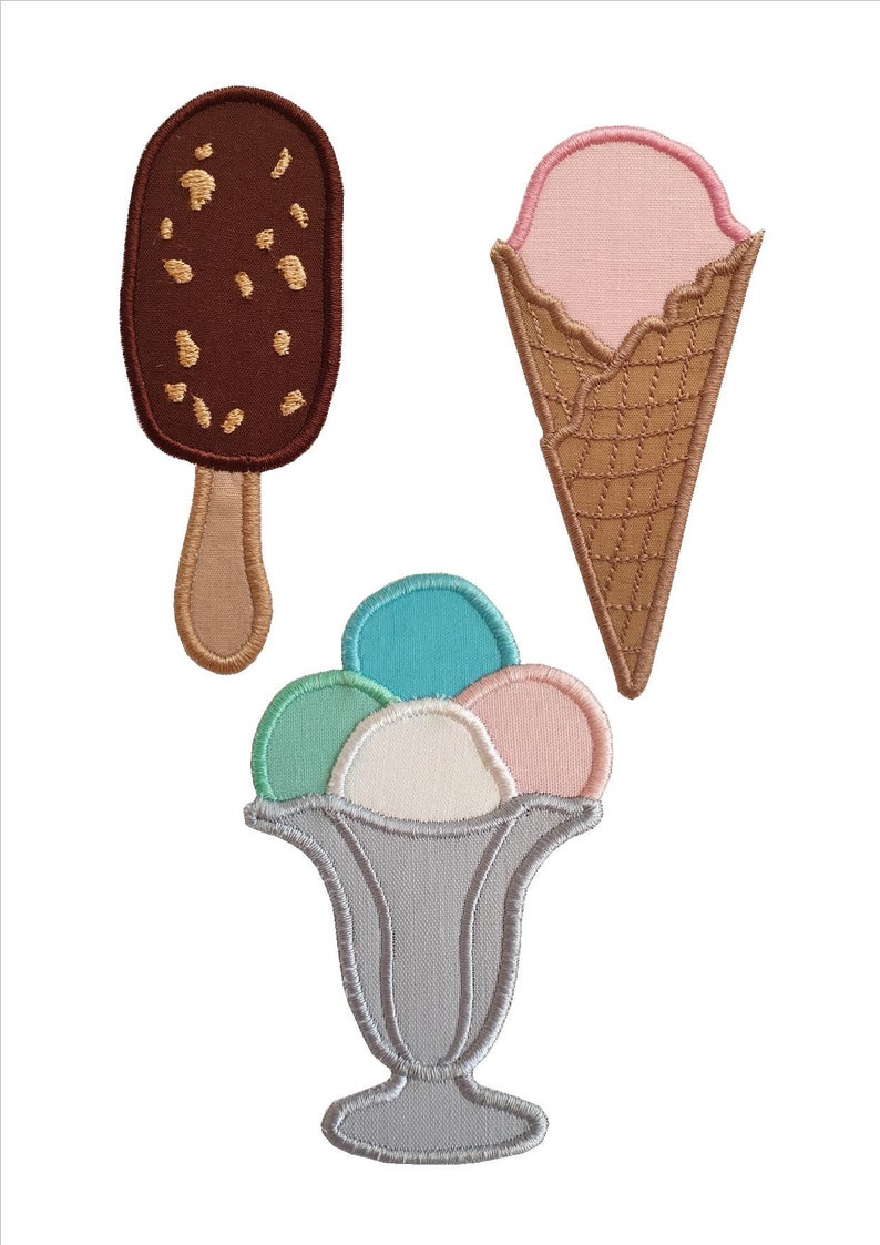 Icecreams Set of 10 Applique Machine Embroidery Designs/ Yummy Designs