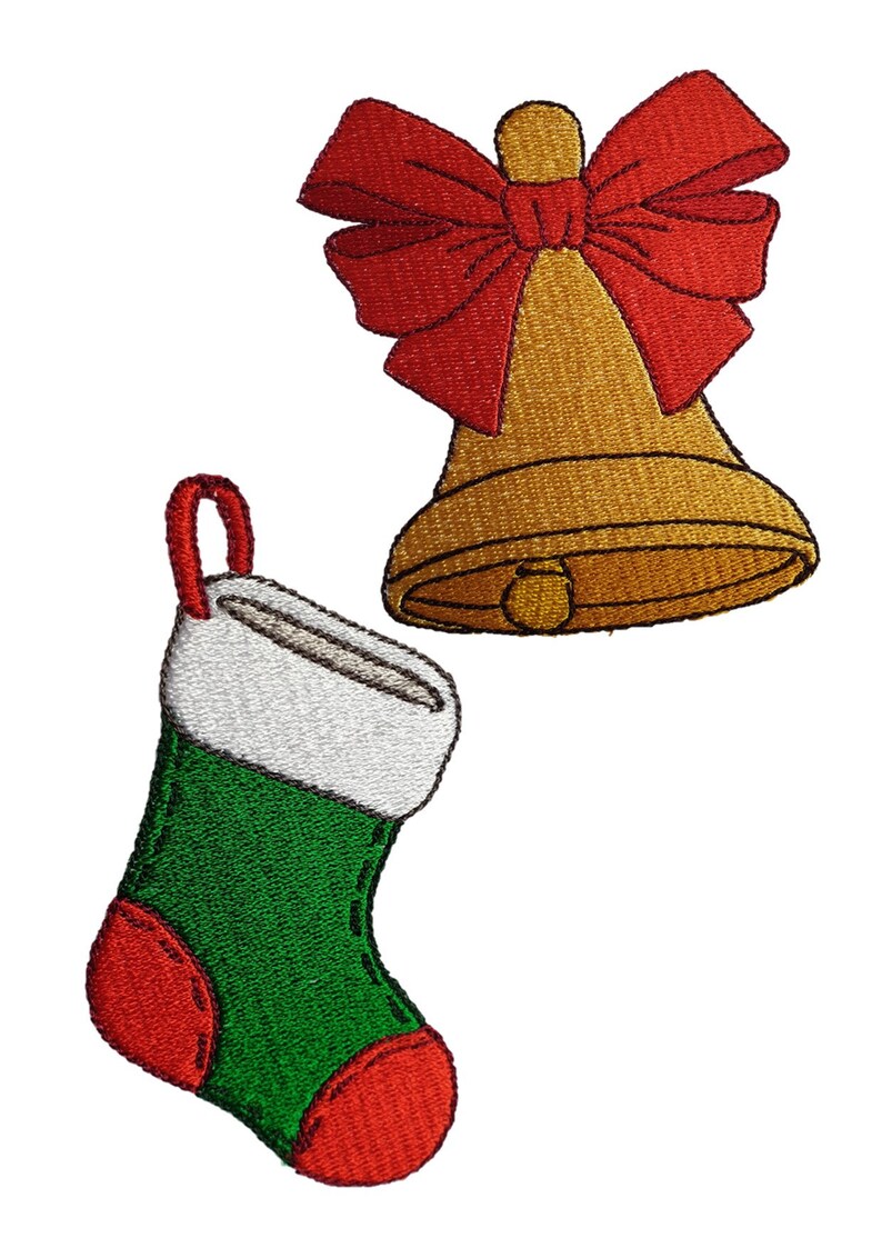 Jingle bells set of 10 machine embroidery  etsy