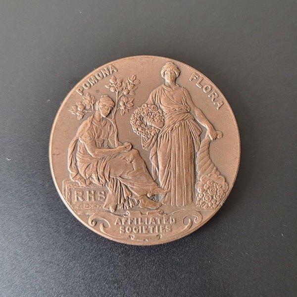 Royal Horticultural Society Affiliated Societies Bronze Medal ' Pomona Flora' - 4.5 cm Diameter