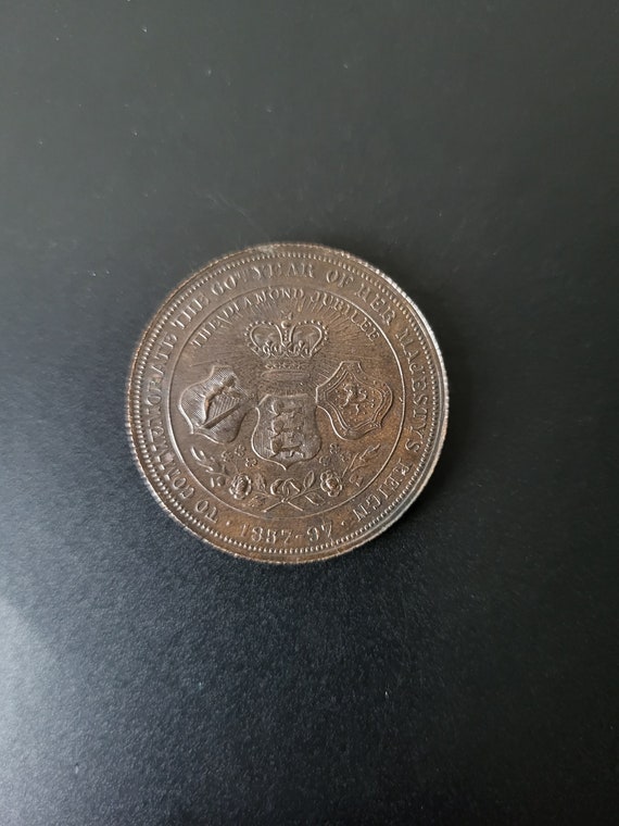 1897 ヴィクトリア女王 即位60周年記念 ダイヤモンドジュビリー 青