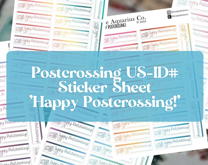 Postid Stickers Happy Postcrossing ID Sticker, Snailmail Happymail Postcard Envelope ...