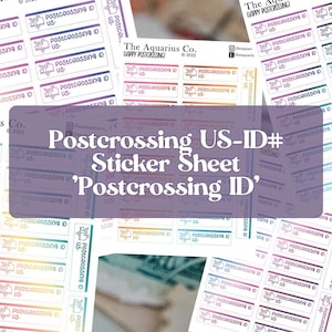 Postcrossing ID ombre sticker, happy postcrossing, snailmail happymail postcard envelope decor sticker sheet