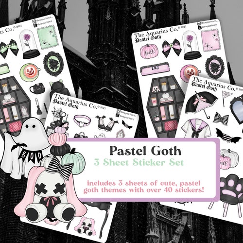 Pastel Goth - Collab with The Angel Shoppe - Deco Stickers – Shine Sticker  Studio