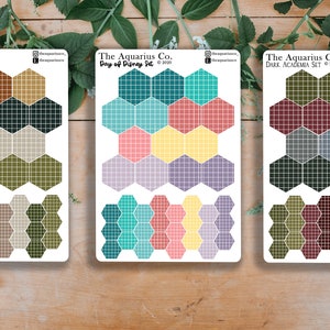 Honeycomb bullet journal stickers, functional hexagon sticker sheet 2