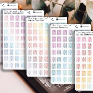 Ereader Book log bullet journal stickers, colorful fun kindle bookish reader functional sticker sheet