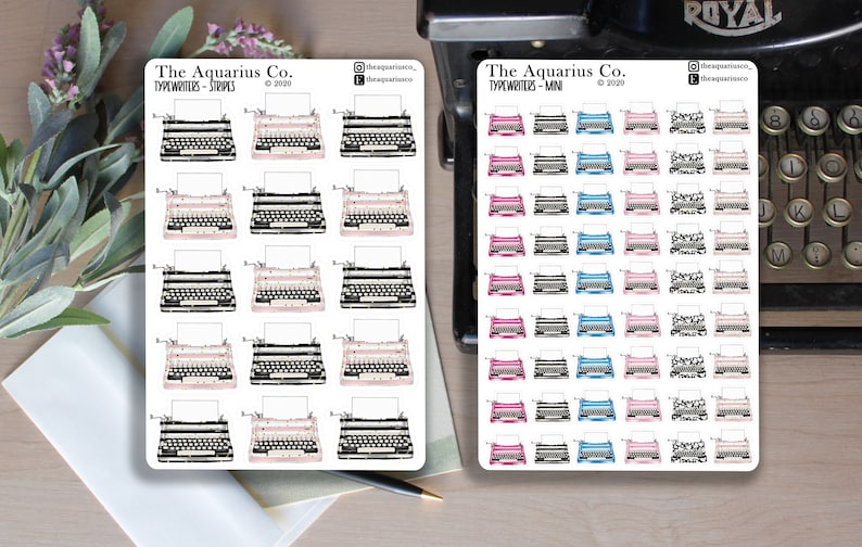 Typewriter Wordcount Bullet Journal Stickers, Author Writer Functional ...