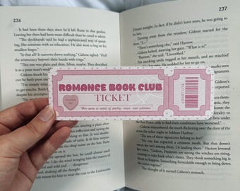 Romance Bookclub Ticket Bookmark