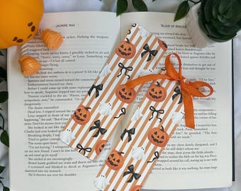 Jack O Lanterns and Bows Bookmark | Halloween Series