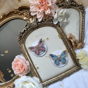 Butterfly Kindle/Phone Grip | Magentic | Hard Enamel  | Tablets | Mobile Phones | Blue | Pink